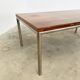 Italian walnut and chrome dining table with 4 drawers
