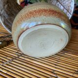 Stoneware lamp with wool shade