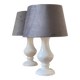 Paire LAMPES Pierre d'Albâtre VINTAGE