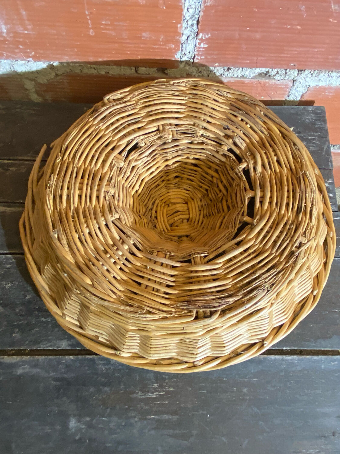 Old Basket Rising Bread Dough Wicker Braided Vintage