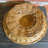 Old Basket Rising Bread Dough Wicker Braided Vintage