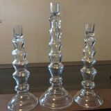 Trio de bougeoirs design en verre soufflé