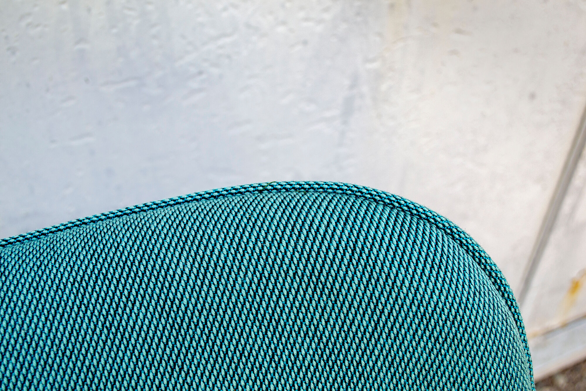 Pair of armchairs with wooden structure and padding covered in Italian fabric 50s