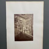 Photo Stairs of the Vienna Opera 19th century albumen laminated cardboard
