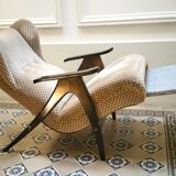 Fauteuil Wing chair à système de relaxation année 50/60