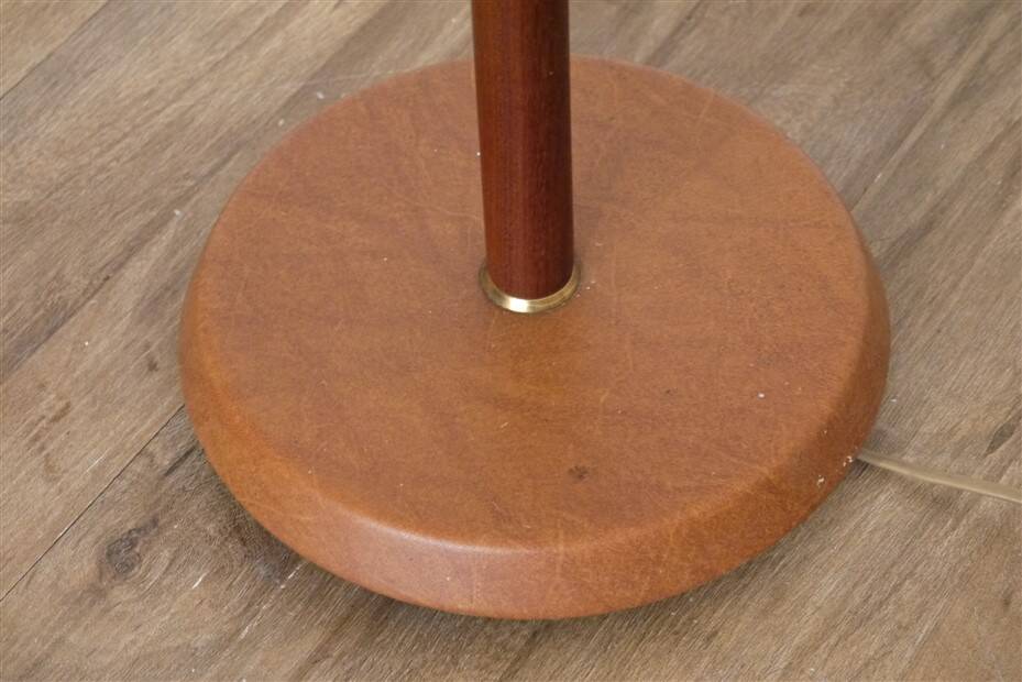 Scandinavian teak and leather floor lamp, 1960
