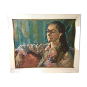 Oil on canvas signed, wooden frame