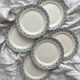 6 ironstone dessert plates “Palmettes” Boch Freres La Louvière