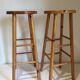 Paire de tabourets vintage en bois