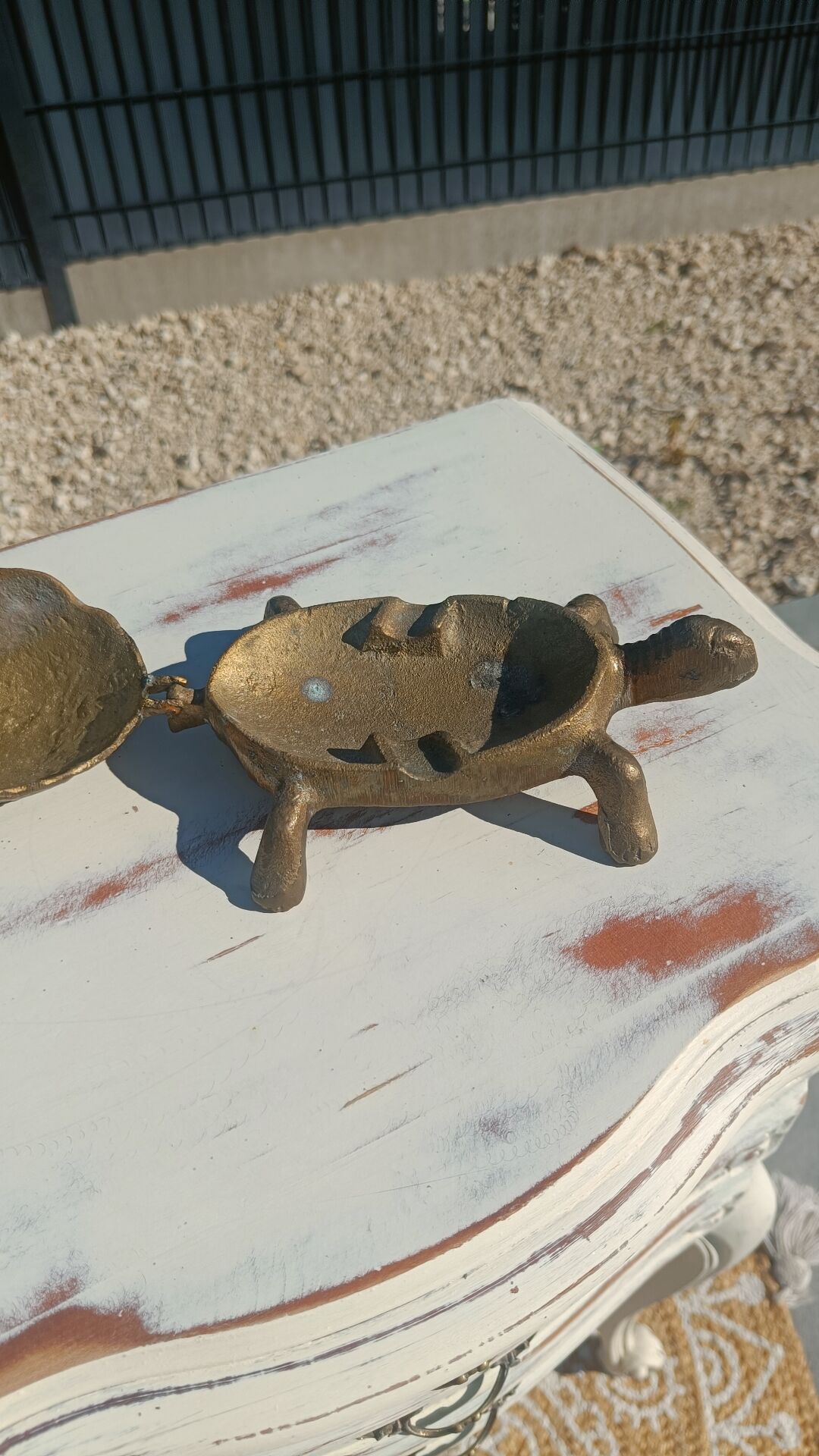 Vintage bronze turtle ashtray