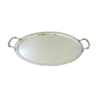Silver metal serving tray