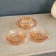Ensemble 2 tasses + sucrier en verre rose