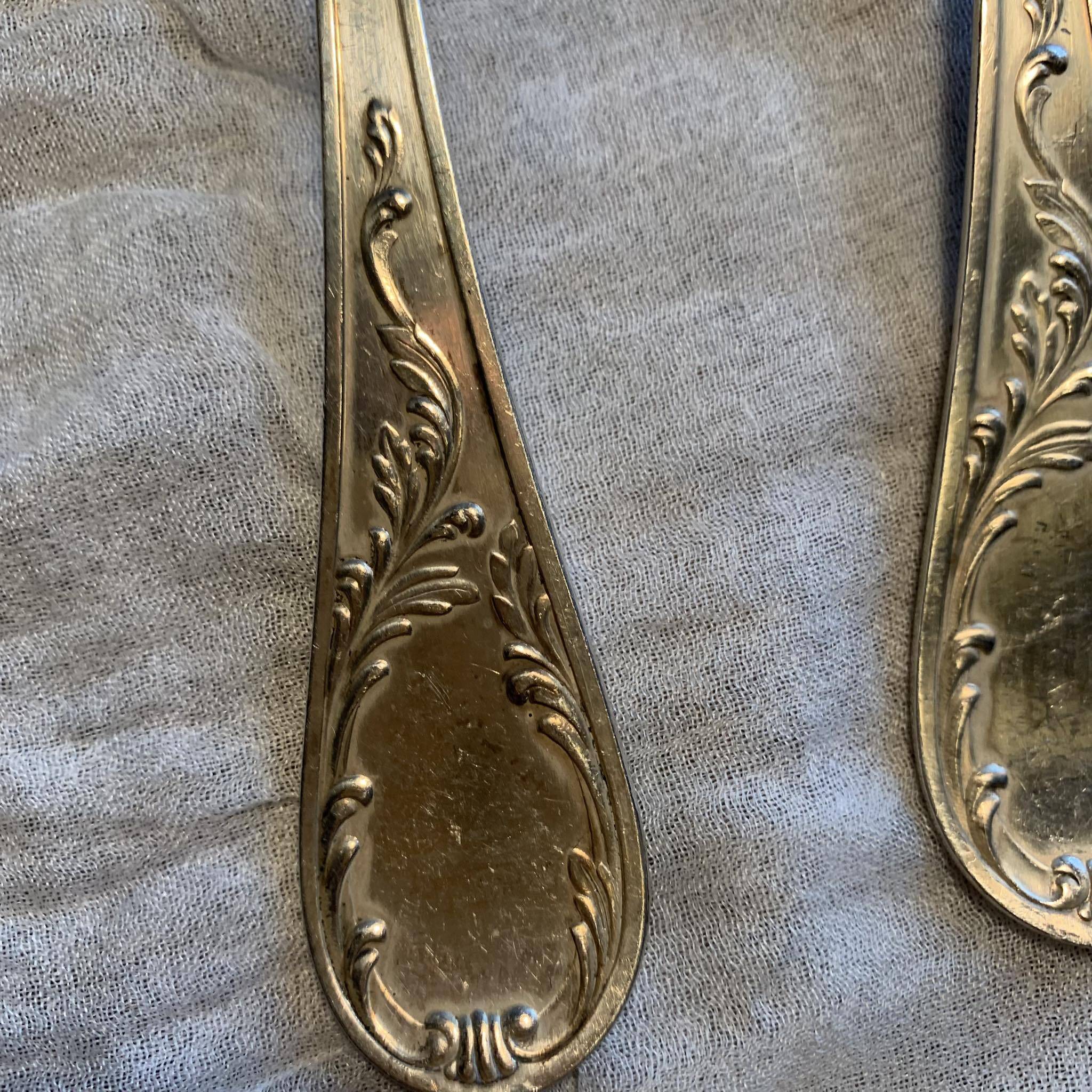 Set of hallmarked silver-plated spoons and forks
