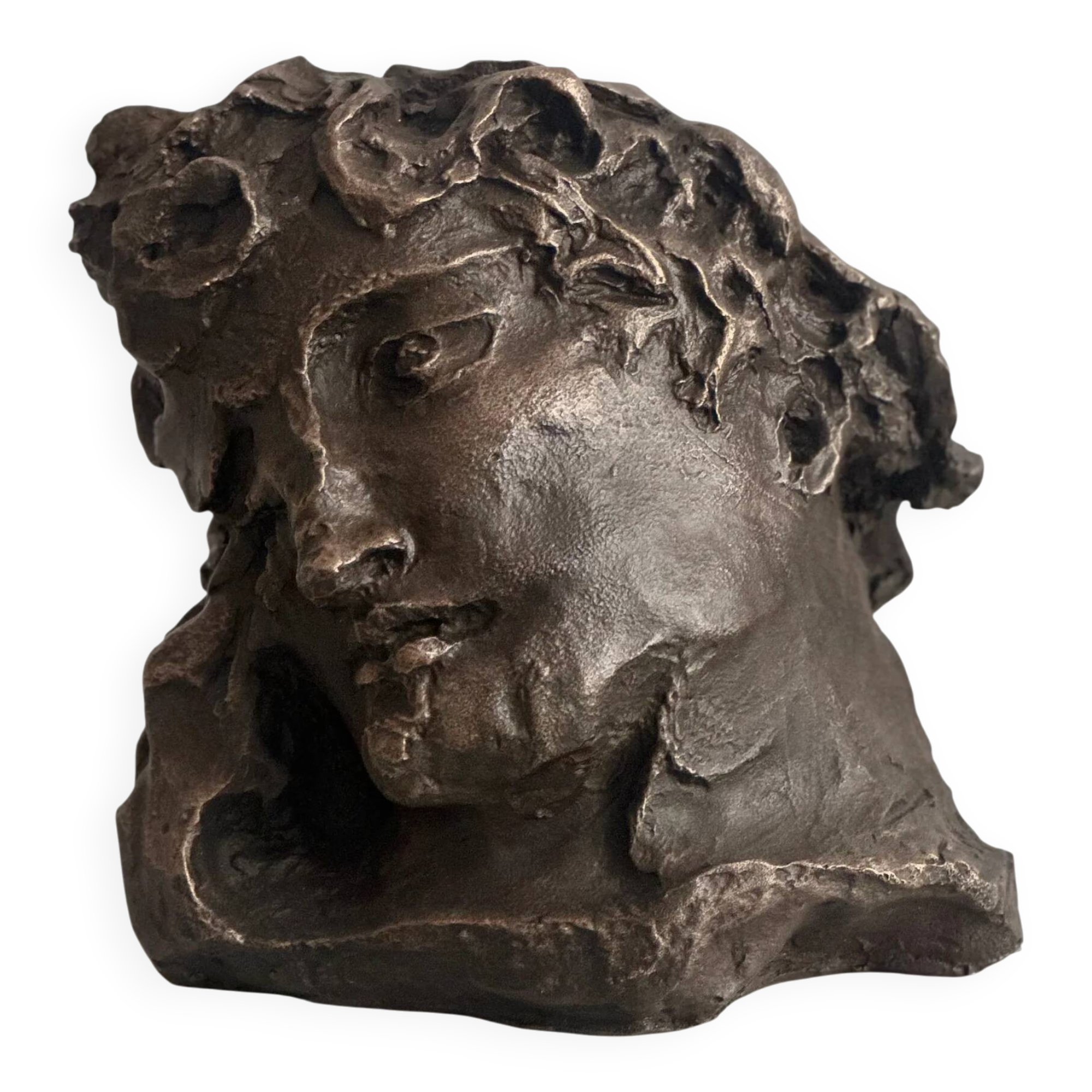 "The youth" — Claude Mary, bronze with patina, original numbered edition, 1992