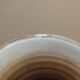 60s enamelled cone vase with fish decor, Vallauris signed Mj