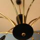 Italian Black and brass 12 arm Spider Chandelier  1950s