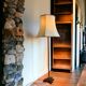 Vintage stand lamp / floor lamp with teak base