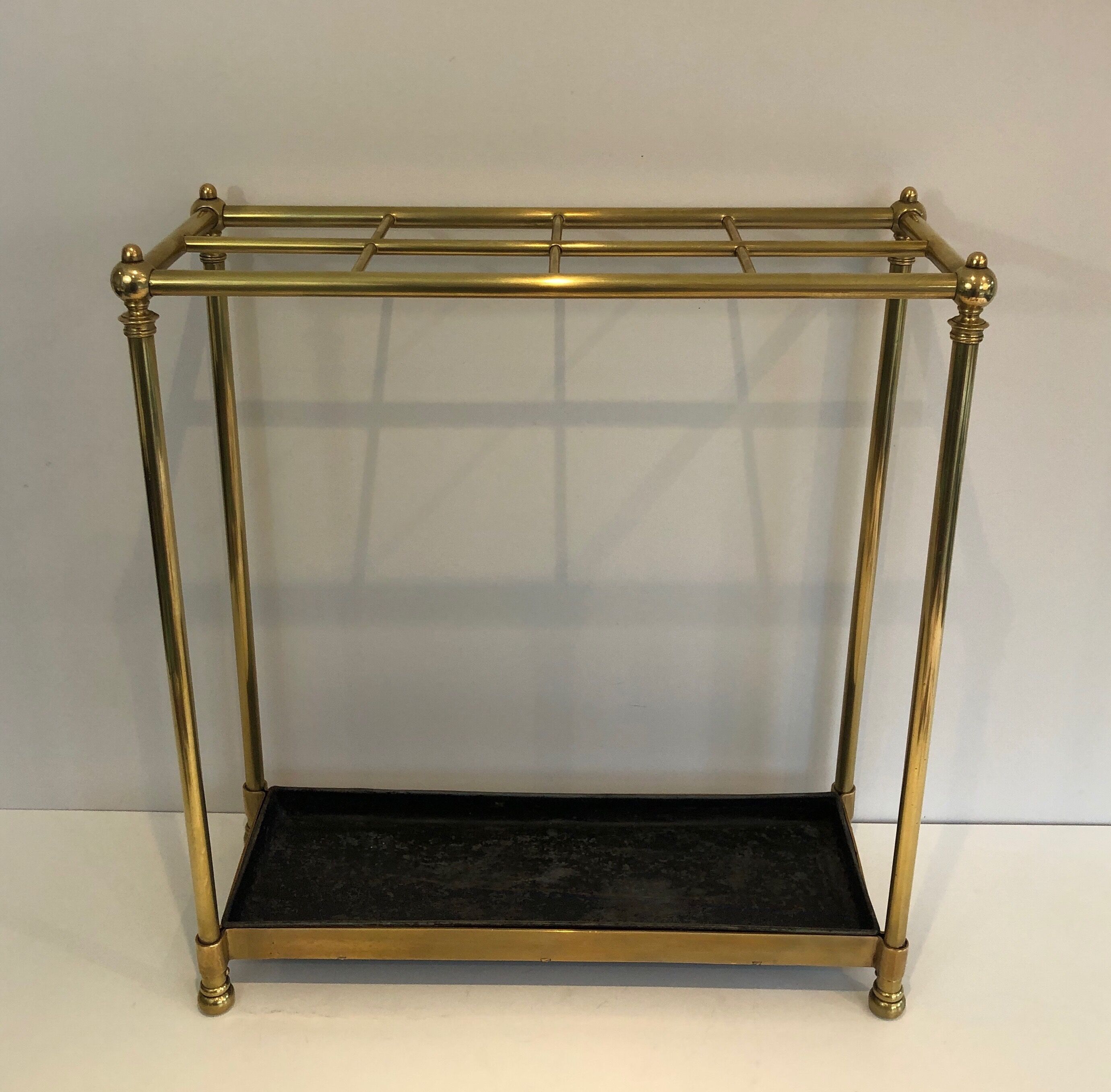 Rectangular umbrella holder in brass and cast iron. french work. around 1900