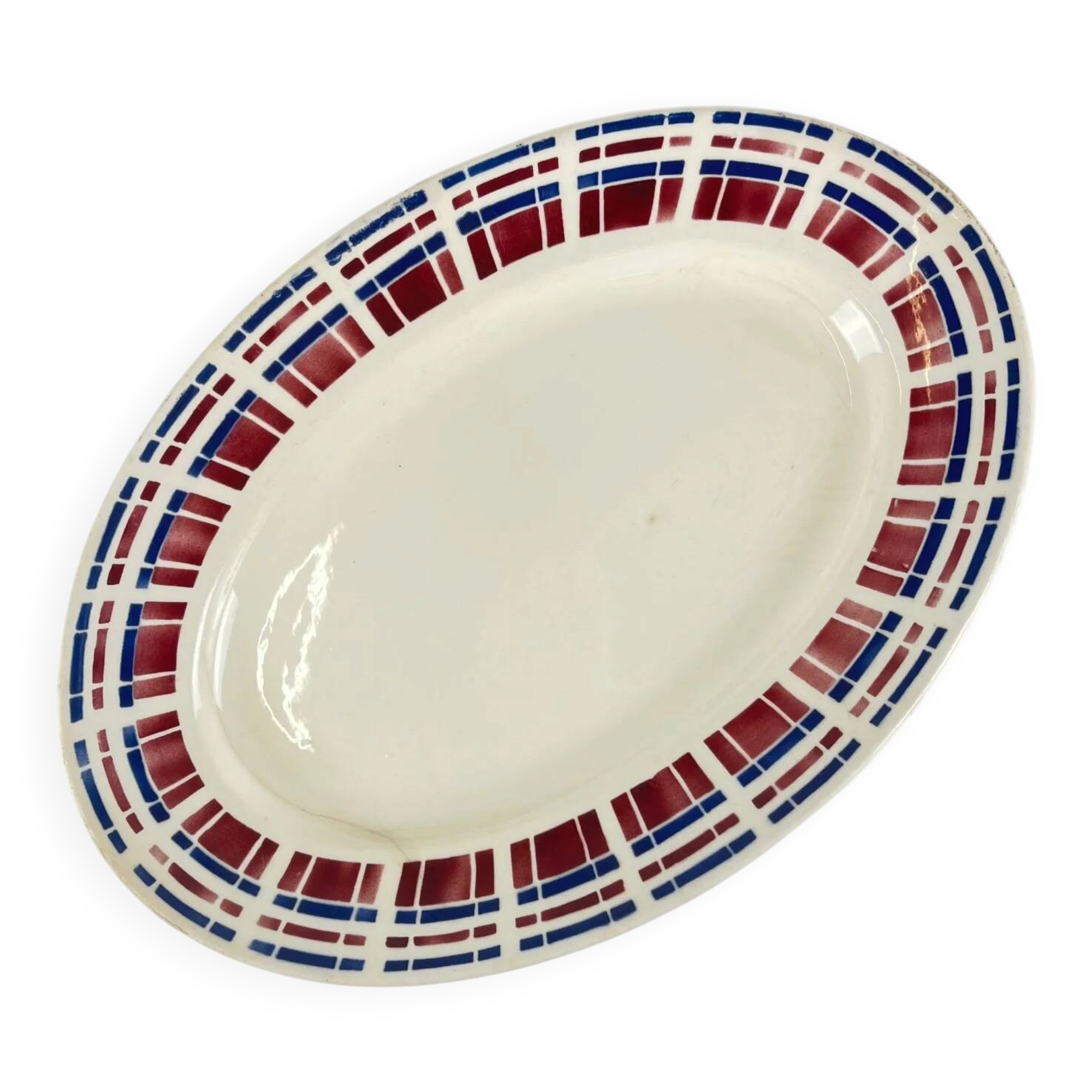 Oval plate Badonviller, "Scottish" model, Art Deco, 1930