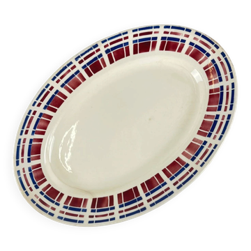 Plat ovale Badonviller, modèle "Écossais", Art déco, 1930