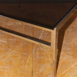 Chromium and smoked worm coffee table circa 1970
