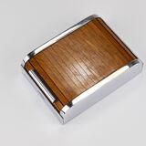 Carl Aubock rolling shutter storage box from the 1930s, cigarette dispenser, walnut, Vienna
