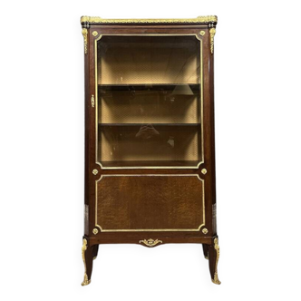 Louis XV style display cabinet in mahogany and gilded bronze circa 1850