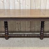 Oak monastery table with turned legs from the 1930s