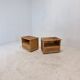 Bamboo and Rattan Pair of Bedside Tables Nightstands by Dal Vera, Italy 1970s