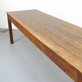 Long Antique Rustic Farmhouse Dining Table from Oak