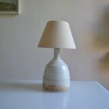 terracotta lamp base, modernist stoneware, France, 1970s