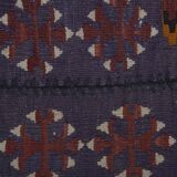 Ancient Turkish Anatolian Tribal Kilim, Geometric Organic Wool Kilim Rug