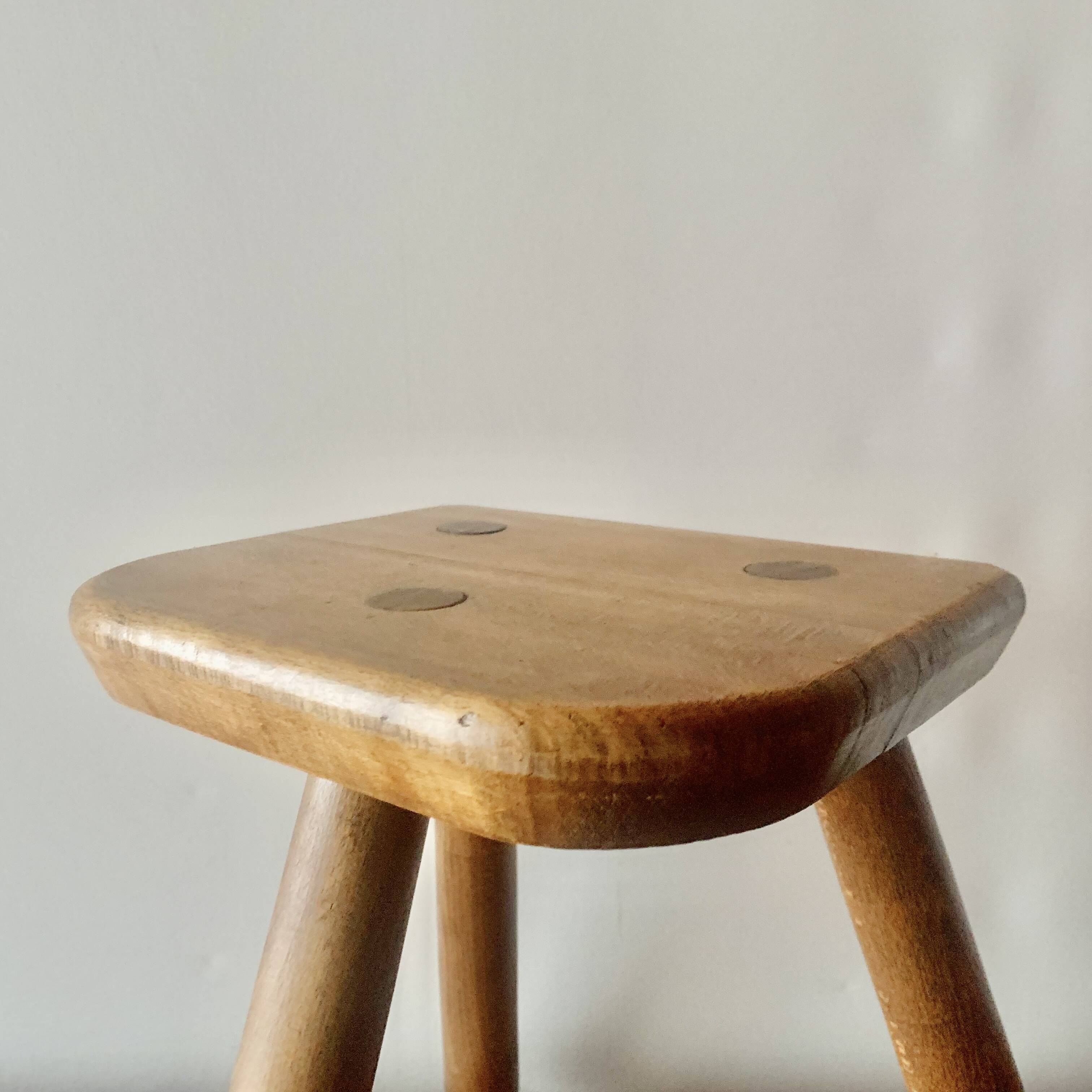 Antique wooden tripod farm stool