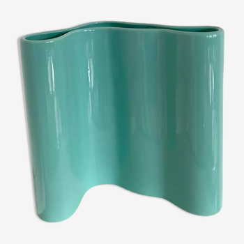 Vase céramique bleu vert