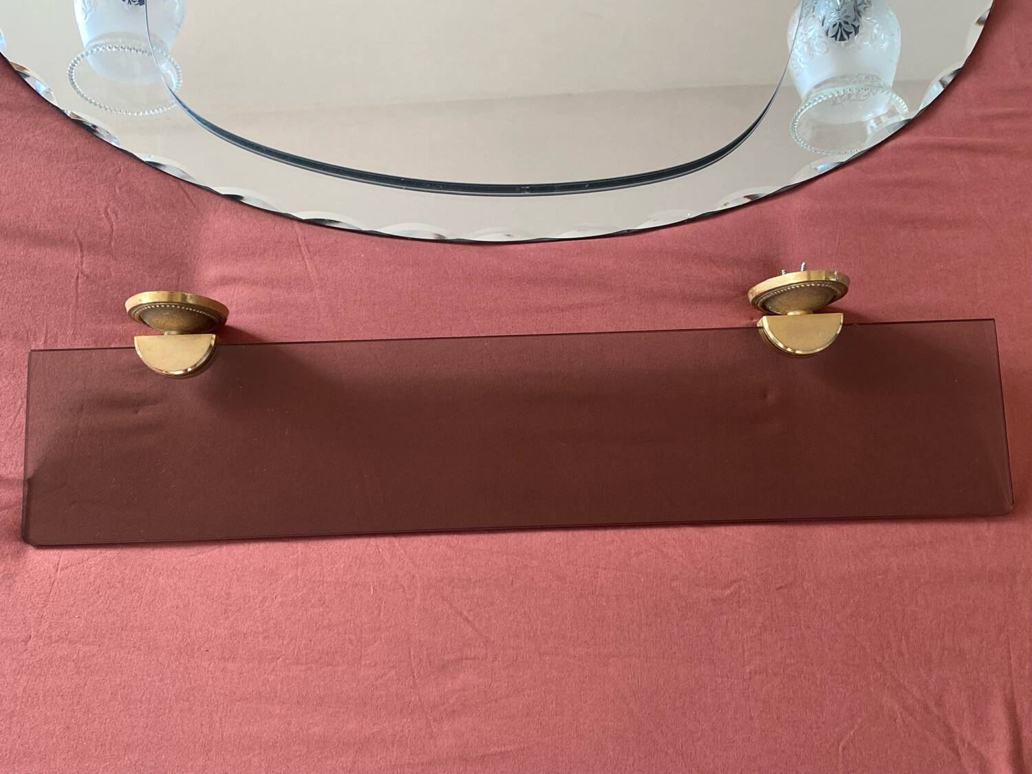 Miroir de salle de bain étagère et lampes