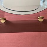 Bathroom mirror shelf and lamps