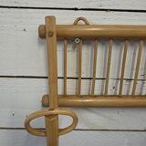 Vintage rattan coat rack