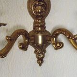Pair of double wall sconces in bronze in traditional mid-century French style 5163