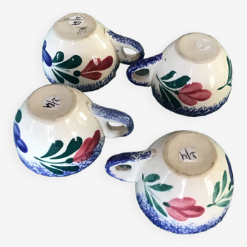 4 cups in Breton ceramic.