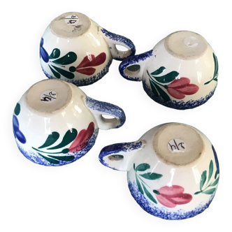 4 tasses en céramique bretonne