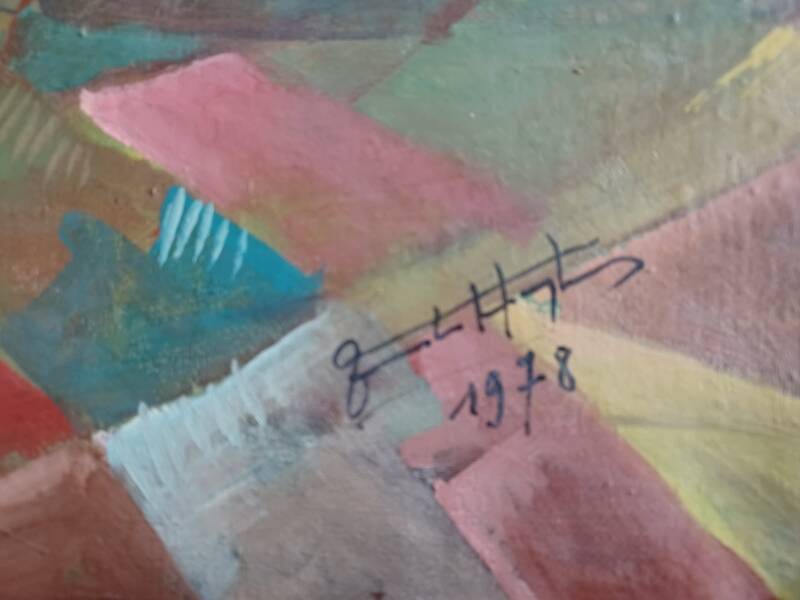 Painting - still life representing a bouquet of tulips signed