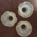 Lot 6 anciens globes vintage forme tulipe verre blanc dépoli