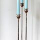 CANDLE HOLDER 3 Lights METAL Patinated Chrome