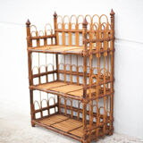 Vintage rattan wall shelf