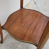 Selette pedestal side table Louis XV style with decorated marquetry and rosewood - 1900s