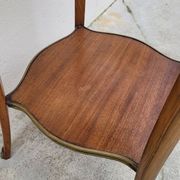 Selette pedestal side table Louis XV style with decorated marquetry and rosewood - 1900s