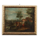 Old painting landscape with figures, oil on canvas '700