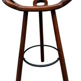 Tabourets de Bar Brutalistes, Marbella par Sergio Rodrigues,Espagne, 1