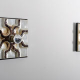 Set of 2 fat lava wall sconces, 1970