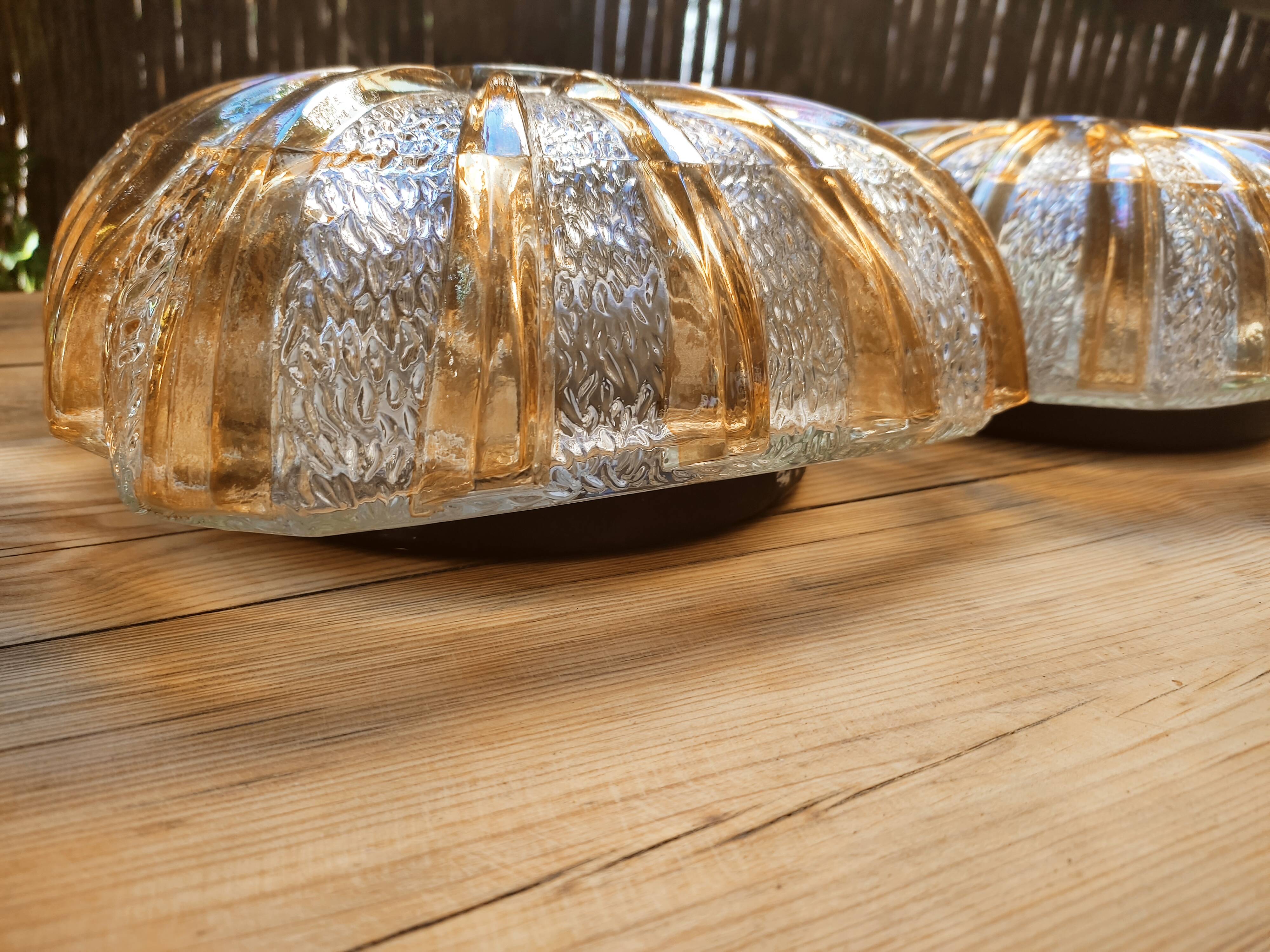 Duo of glass sconces